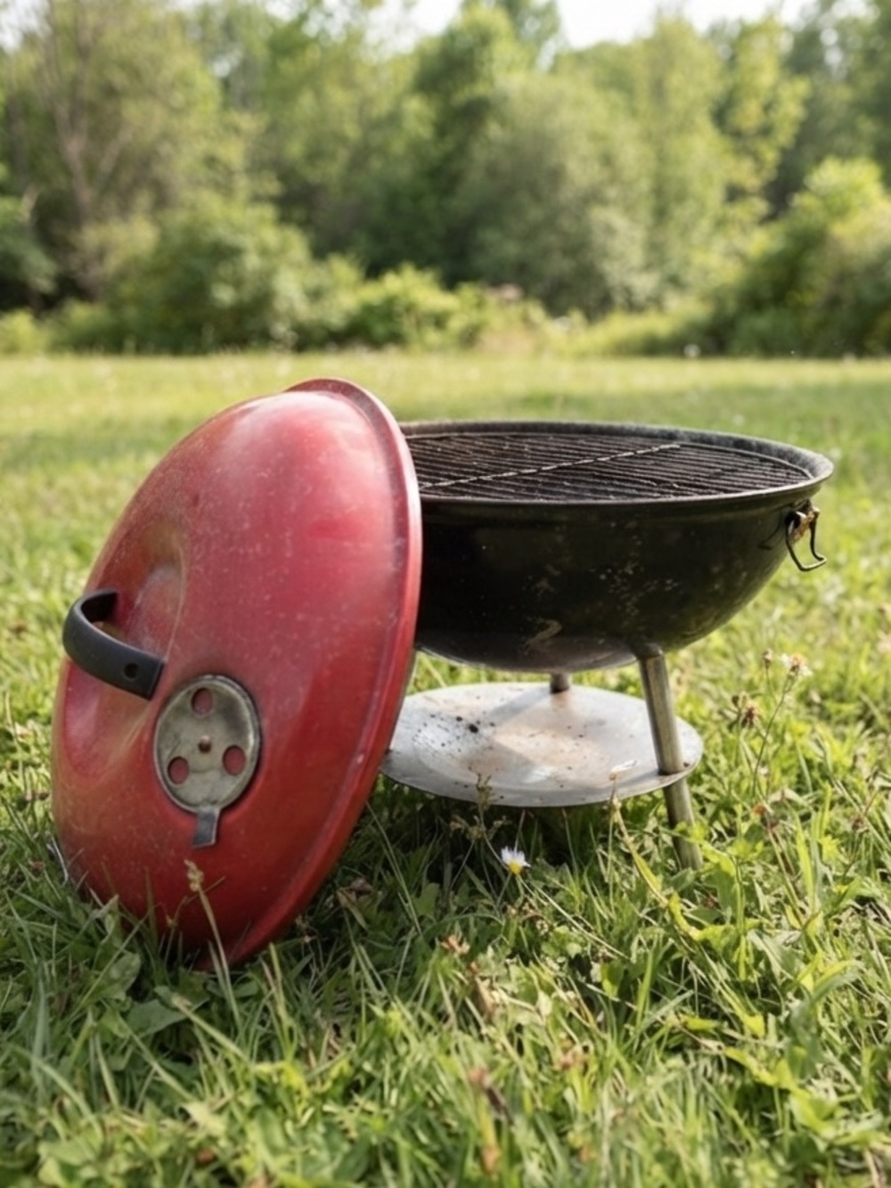 NIB Ovente 14" Portable Charcoal Grill Red/Black BBQ - GQR0400BR